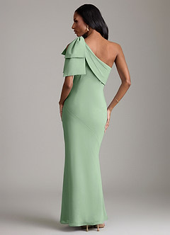 Azazie Yuanna Bridesmaid Dresses Matcha Mermaid One Shoulder Chiffon Dress image6