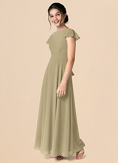 Azazie Payton Moss Green A-Line Bow Chiffon Dress image5