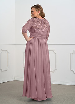 Azazie Olga Mother of the Bride Dresses Dusty Rose A-Line Lace Chiffon Dress image12