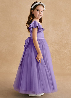 Azazie Suzy Flower Girl Klänningar Klänning A-Line i Tyll med ärmar image3