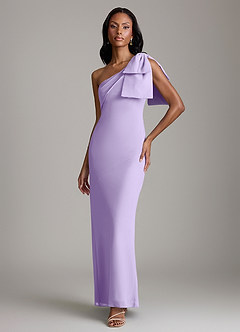 Azazie Yuanna Bridesmaid Dresses Lilac Mermaid One Shoulder Chiffon Dress image1