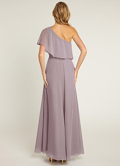 Azazie Lizzy Bridesmaid Dresses Dusk A-Line One Shoulder Chiffon Dress image2
