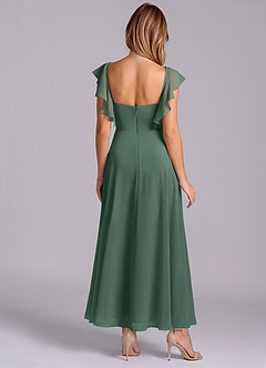 Azazie Leilani Bridesmaid Dresses Sea Moss A-Line Ruched Chiffon Dress image2
