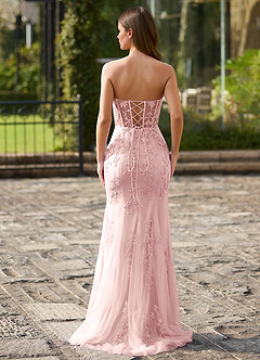 Lacefloral Pink Silk-like Satin Prom Dress image2