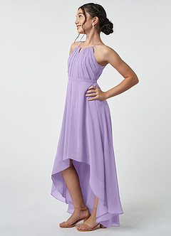 Azazie Oaklynn Junior Lilac A-Line Pleated Chiffon Dress image4