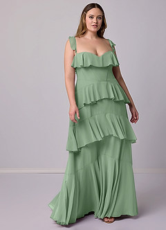 Barbie ♥ Azazie Bridesmaid Dresses Matcha A-Line Sweetheart Neckline Chiffon Dress image9