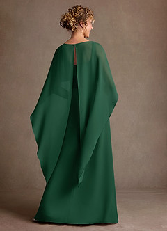 Azazie Marilla Klänningar till brudens mor Klä A-Line i Chiffong Plisserad Mörkgrön image3