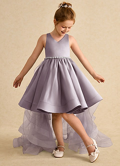 Azazie Julietta Robe Demoiselle D'honneur Fillette Robe Princesse en Tulle Convertible Crépuscule image5