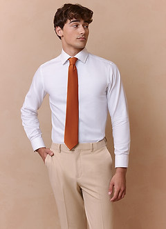 front Stretch Satin Wide Tie