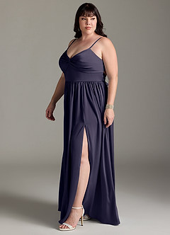 Azazie Zeya Bridesmaid Dresses Stormy A-Line Pleated Stretch Satin Dress image13