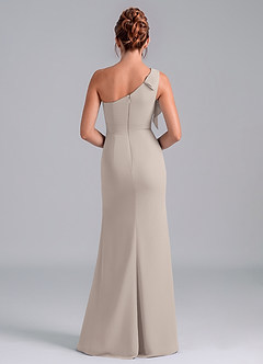 Azazie Rinna Bridesmaid Dresses Frost Mermaid One Shoulder Chiffon Dress image2