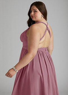 Azazie Ashia Bridesmaid Dresses Vintage Mauve A-Line Pleated Chiffon Dress image8