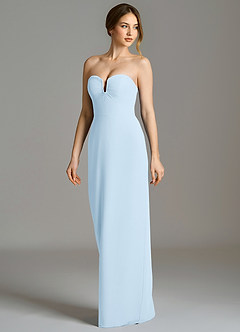 Azazie Darcie Final Sale Sky Blue Sheath Strapless Chiffon Convertible Dress image5
