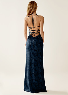 Angena Marine Rückenfreies Sommerkleid image2