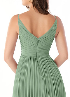 Azazie Raychelle Bridesmaid Dresses Matcha A-Line V-Neck Chiffon Dress image6