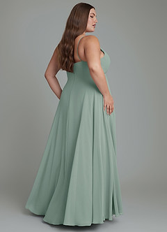 Azazie Amani Bridesmaid Dresses Silver Sage A-Line Pleated Chiffon Dress image8