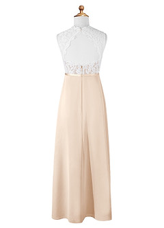 Azazie Rana Junior White Alabaster A-Line Lace Chiffon Dress image6