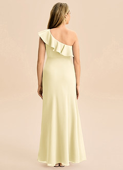Azazie Alissa Junior Lemon Sorbet Mermaid Ruched Chiffon Dress image6