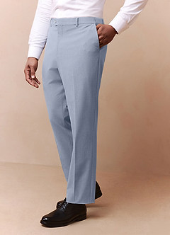 front Savile Light Blue Wool Blend Dress Pants