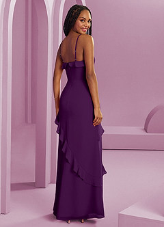 Barbie ♥ Azazie Bridesmaid Dresses Grape Sheath Chiffon Dress image2