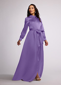 Azazie Ruth Mother of the Bride Dresses Tahiti A-Line Lace Matte Satin Dress image2