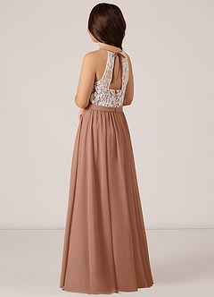 Azazie Fahari Junior Jurk van Chiffon met A-Lijn Kant Bronzeertint image4