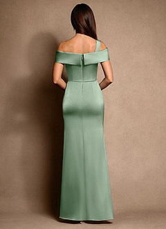 Azazie Altonia vestidos de madre de la novia Vestido de Matcha de Satén Elástico de Sirena con Vestidos sin tirantes image3