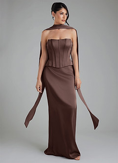 Azazie River Bridesmaid Dresses Ganache Sheath Corset Stretch Satin Convertible Dress image9
