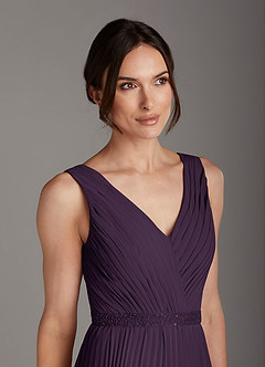 Azazie Kris Mother of the Bride Dresses Plum A-Line Sequins Chiffon Dress image6