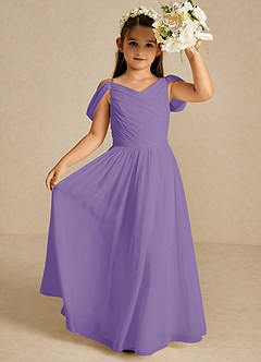 Azazie Chelle Flower Girl Dresses Tahiti A-Line Pleated Chiffon Dress image1