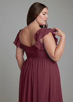Azazie Anaya Abiti da Damigella Abito A-Line in Chiffon Scollo a Cuore Cabernet image9