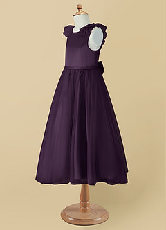 Azazie Dolly Flower Girl Dresses Plum A-Line Bow Tulle Dress image9