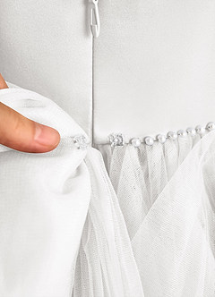 Azazie Tinie Robe Demoiselle D'honneur Fillette Robe Princesse en Tulle Arc Blanc image8