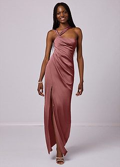 Barbie ♥ Azazie Bridesmaid Dresses Amethyst Mermaid One Shoulder Stretch Satin Dress image1