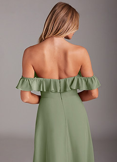 Azazie Lyra Bridesmaid Dresses Pistachio A-Line Chiffon Convertible Dress image8