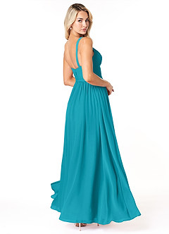 Azazie Chanel Bridesmaid Dresses Jade A-Line Pleated Chiffon Dress image5