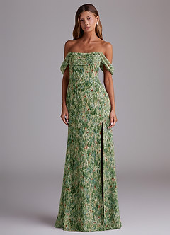 Azazie Saige Bridesmaid Dresses Meadow Bloom A-Line Off the Shoulder Chiffon Convertible Dress image3