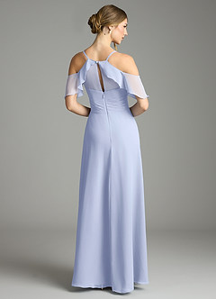 Azazie Dakota Vestidos de damas de honor Vestido de Hielo de Gasa de Corte en A con Cuello en V plisado image2