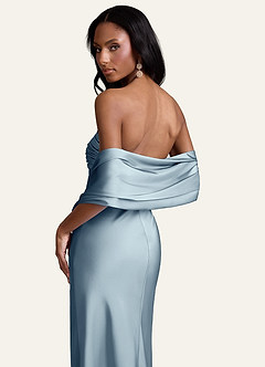 front Azazie Bijpassende Kleur Aleena Stretch Satijnen Sjaal