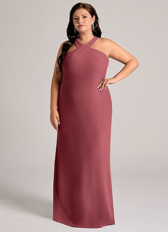 Azazie Doretta Bridesmaid Dresses Merlot Mermaid Pleated Chiffon Dress image8