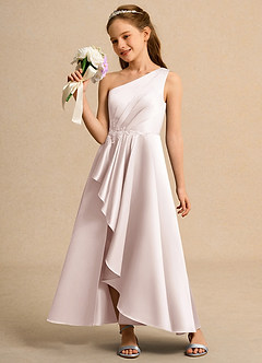 Azazie Taffy Junior Formal Flower Girl Klänningar Klä A-Line i Matt satäng Spets image3