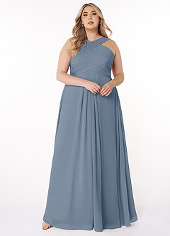Azazie Kaleigh Bridesmaid Dresses Twilight A-Line Pleated Chiffon Dress image7