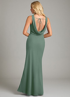 Azazie Rylina Bridesmaid Dresses Eucalyptus Mermaid Pleated Chiffon Dress image6
