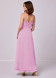 Barbie ♥ Azazie Bridesmaid Dresses Candy Pink A-Line Pleated Chiffon Dress image2