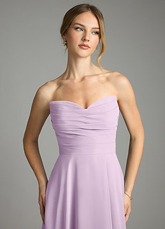Azazie Ayla Abiti da Damigella Abito A-Line in Chiffon Scollo a Cuore Lilla Glassato image4