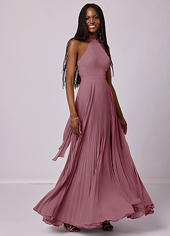 Barbie ♥ Azazie Bridesmaid Dresses Vintage Mauve A-Line Pleated Chiffon Dress image5
