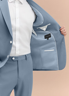 front James Dusty Blue Structured Stretch Suit Jacket