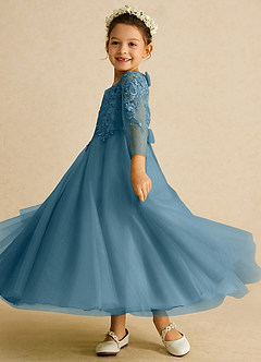 Azazie Precious Flower Girl Dresses Bermuda A-Line Lace Tulle Dress image5