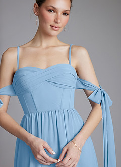 Azazie Ayanna Finale sale Jurk van Chiffon met A-Lijn Off the Shoulder Dusty Sage image3