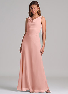 Azazie Nerine Brudtärnklänningar Klä av A-Linje i Chiffong Plisserad Rosett image3